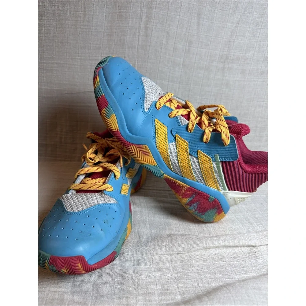Adidas Harden Stepback J Shoes Cyan/solar Gold Men's Size-7